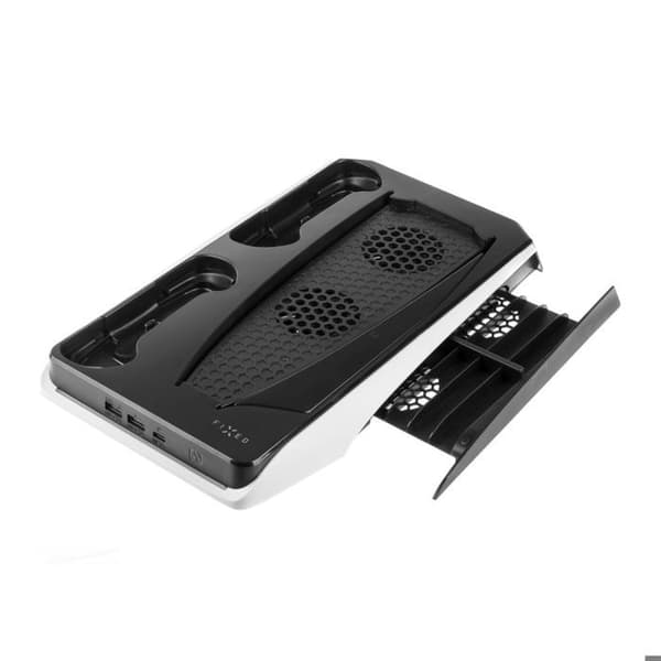 Support PS5 - FIXED - FIXPS5-MCS-BW - Opladning af controller - Aktiv køling - 2x USB