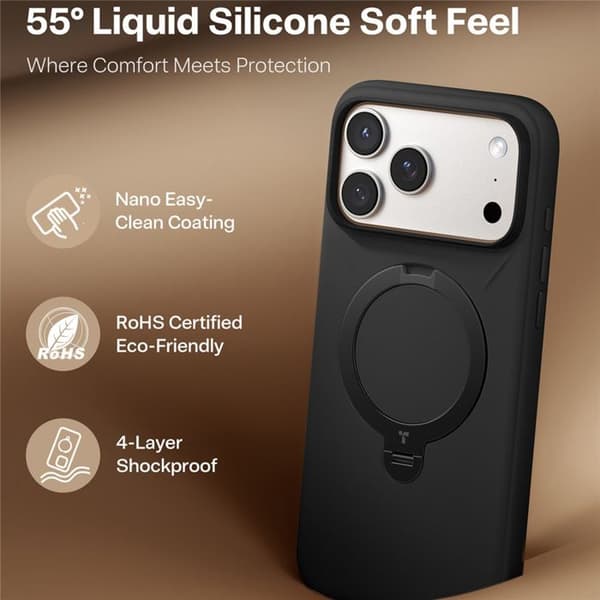 Coque Torras QPRO Silikone Serie til iPhone 17 Pro - Sort