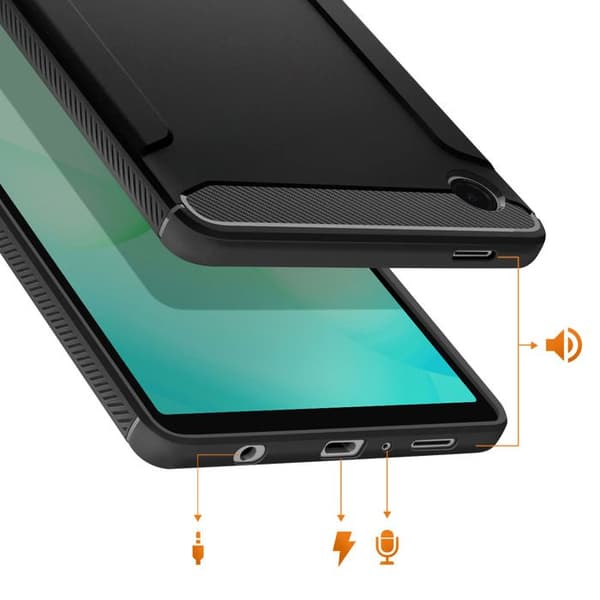 Coque - SPIGEN - Rugged Armor - Galaxy Tab A9/Tab A11 - Carbon effekt - Mat finish - Air Cushion