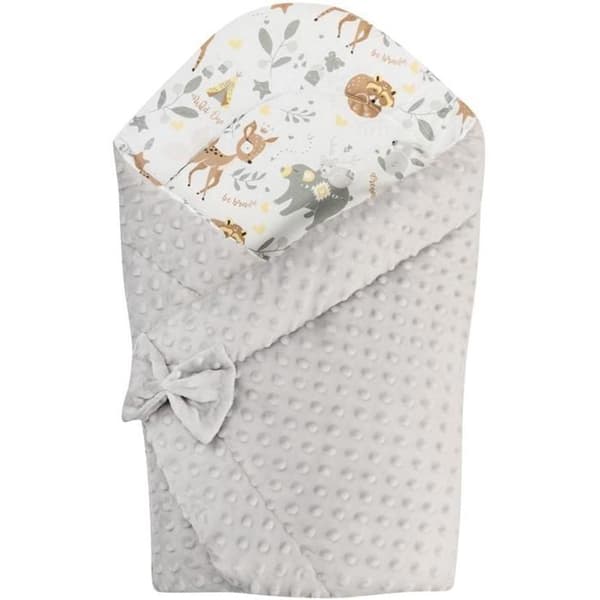 Bomimi Quick wrap reversibel minky dyr beige
