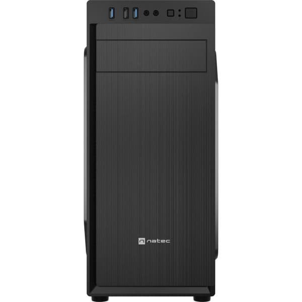 Sort computer kabinet - Natec - Aracanta - Metal / plastik - mATX / mini-ITX / ATX - Bageste ventilator