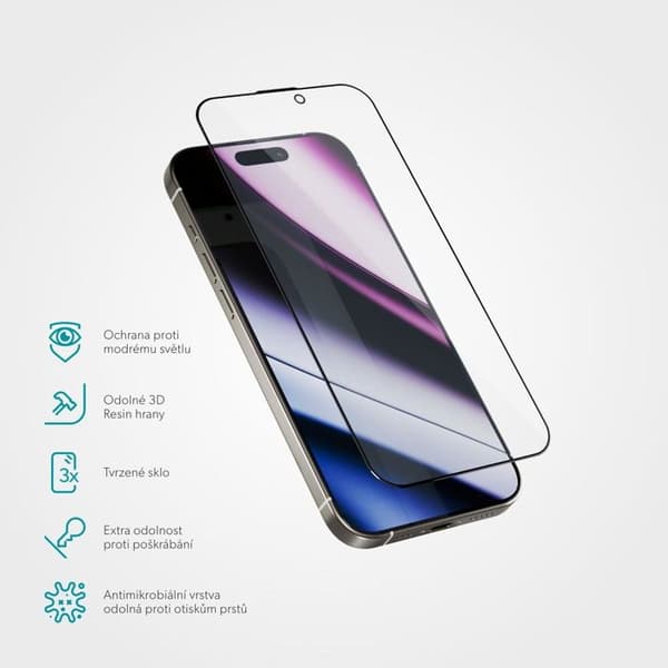 3D Epico AntiBlue skyddsglas för iPhone 15 Plus/16 Plus