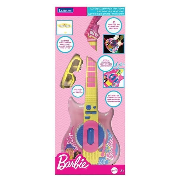 Ljus Elektrisk Gitarr med Glasögon och Mikrofon Barbie