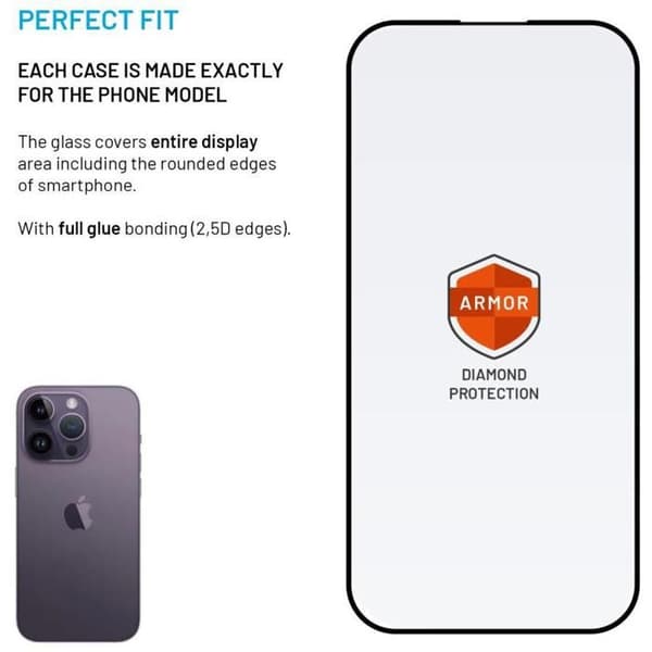 FIXED Armor med AR-lag og støvafvisende applikator til Apple iPhone 14 Pro Max sort