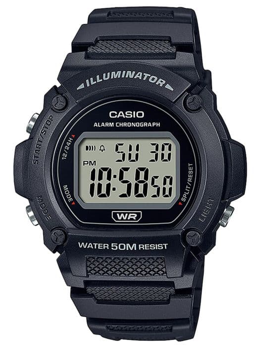 Ur - Casio - W-219H-1AVEF - Quartz - Digital - Sort plastikrem