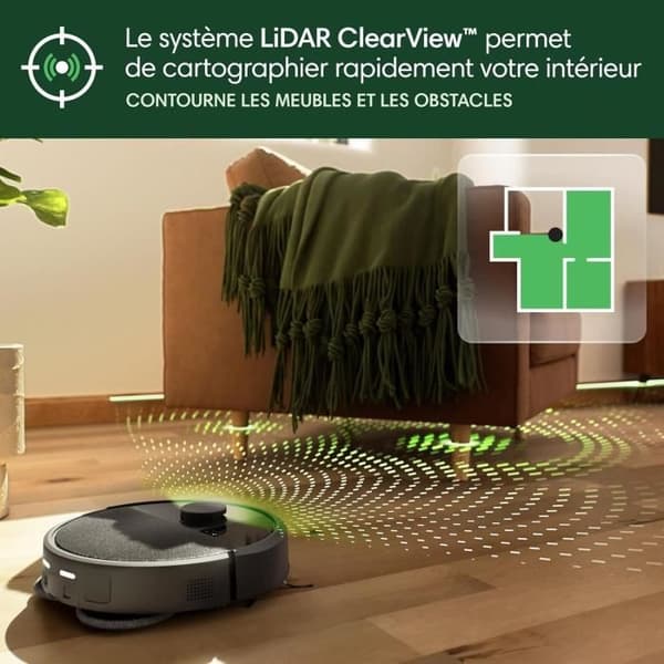 Robotstøvsuger - IROBOT Roomba Plus 405 Combo - Multifunktionel base - Vask og tørring af klude - LiDAR Clearview