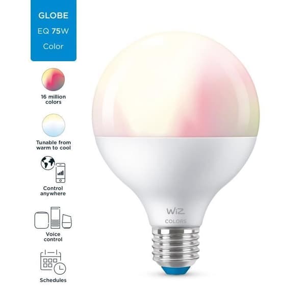WiZ E27 75W farve Globe-tilsluttet pære