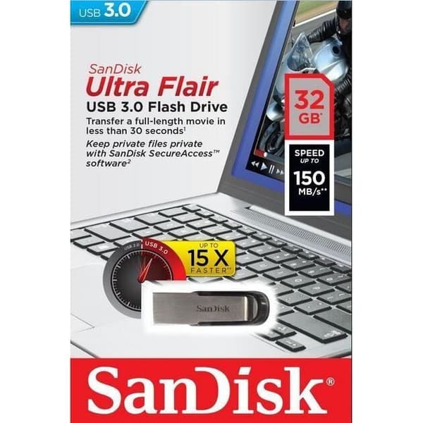 Ultra Flair USB nøgle - SANDISK - 32Gb - 3.0 - Grå