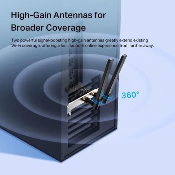 WiFi PCIe AX3000 - TP-Link - Archer TX55E - WiFi 6 - Bluetooth 5.3 - 2 antenner