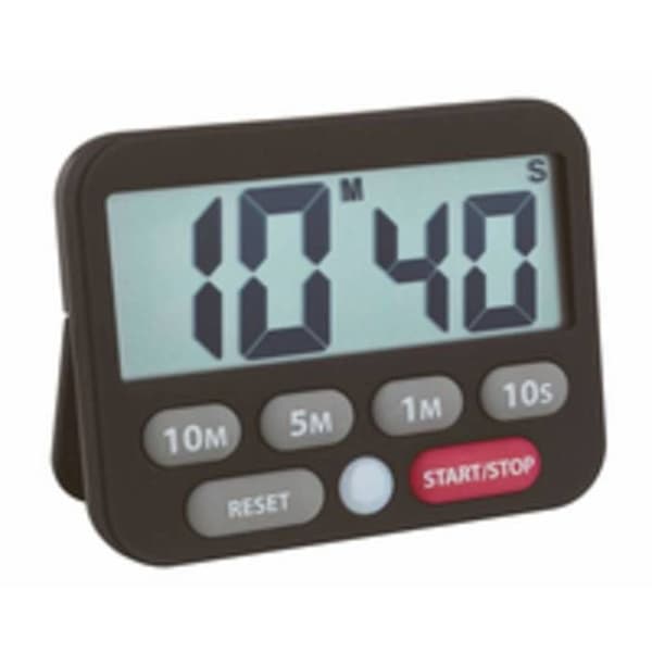 Digital timer - TFA DOSTMANN - 38.2038.01 - Stopur 99 min - Magnet og holder - Sort