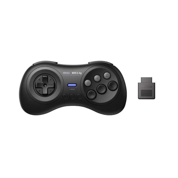 8bitdo M30 2.4G Sort controller kompatibel med Sega Genesis & Mega Drive