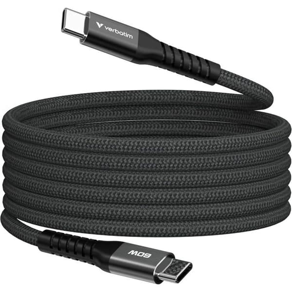 VERBATIM CABLE USB-C/ USB-C 60W SORT