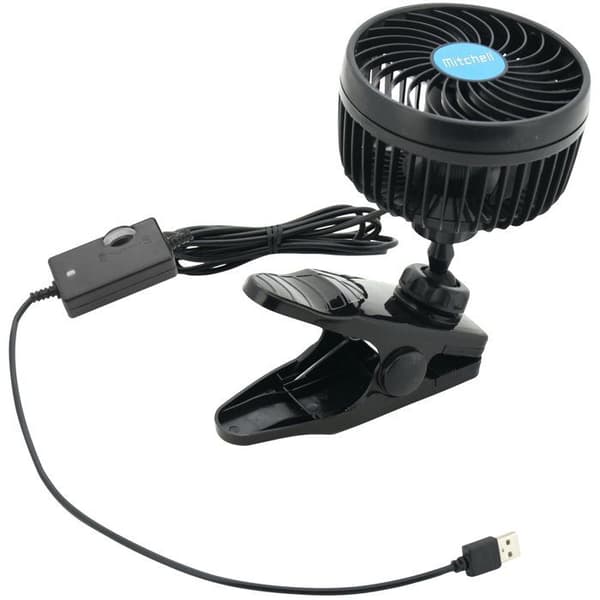 Bilfläkt - MITCHELL - 115mm - USB-A - Klipsmontering - 1 hastighet