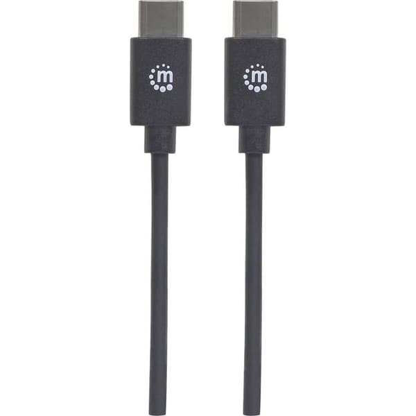 USB-kabel - MANHATTAN - USB 2.0 - 3 m - USB-C han - Sort