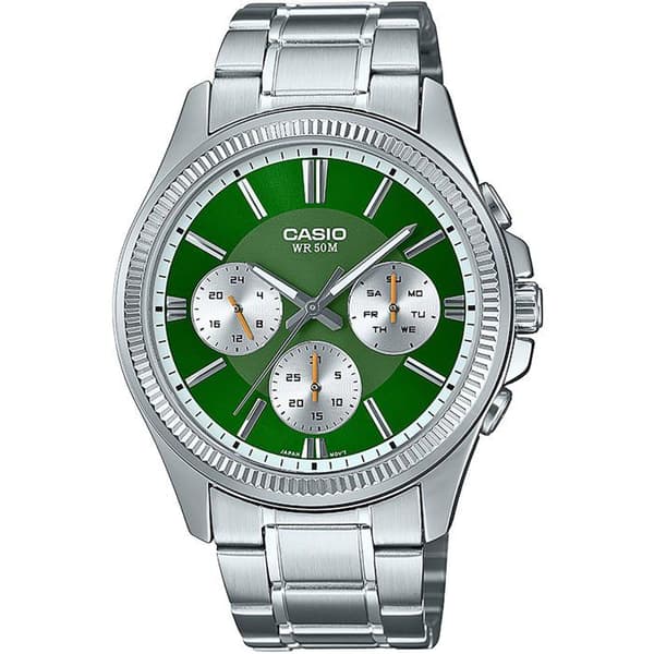 Klocka - CASIO - MTP-1375PD - Man - Grön - Kvarts - Analog