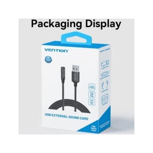 USB audio converter til jack 3,5 mm - VENTION - CVEBC - 1 m - Grå - Til headset og mikrofon til PC