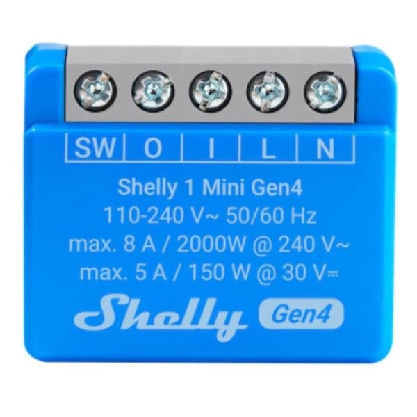 Shelly 1 Mini Gen4 Blå Automatiseringsmodul