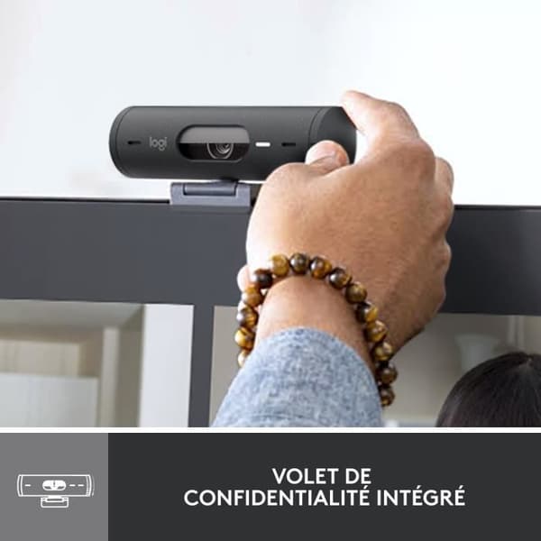 Webcam - Full HD 1080p - Logitech - Brio 500 - Indbygget mikrofon - Grafit