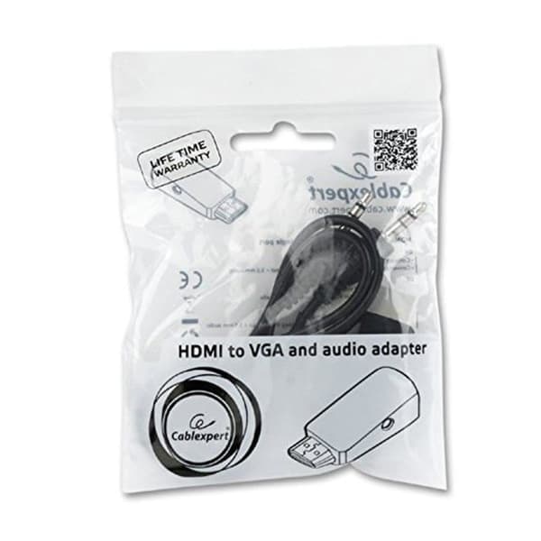 HDMI til VGA Adapter - Gembird - A-HDMI-VGA-02 - Han til Hun - Sort - 3,5 mm