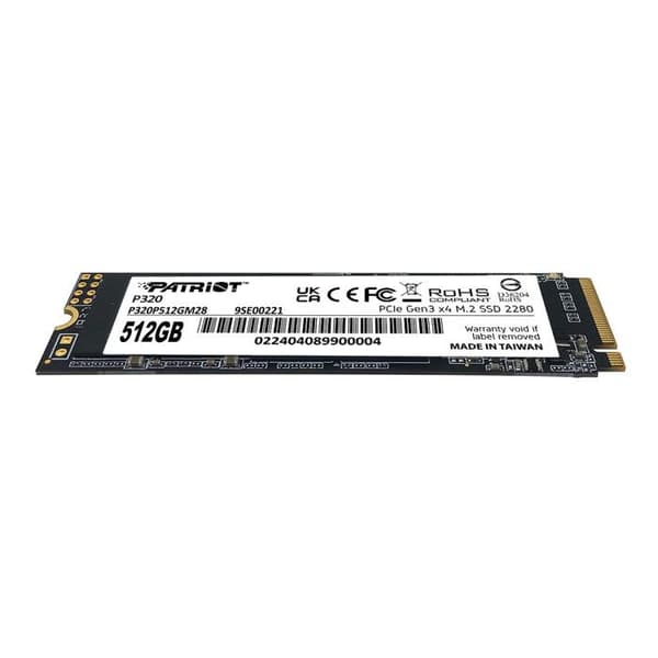 Patriot Memory SSD P320 512GB NVMe PCIe Gen 3x4 M.2 2280 til PC