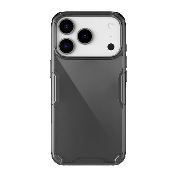 Cover til iPhone 17 Pro Beskyttelse Hårdt Bagpanel og Fleksible Kanter Nillkin Sort Transparent