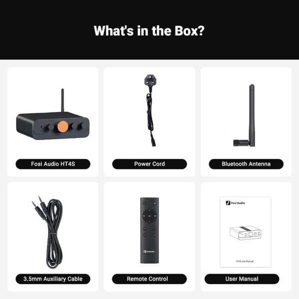 Fosi Audio HT4S Bluetooth 4.1/5.0 Effektförstärkare – 4 Kanaler