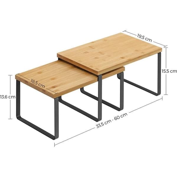 Kryddhyllor - SONGMICS - Set med 2 - Metall och Bambu - Nutida - Design