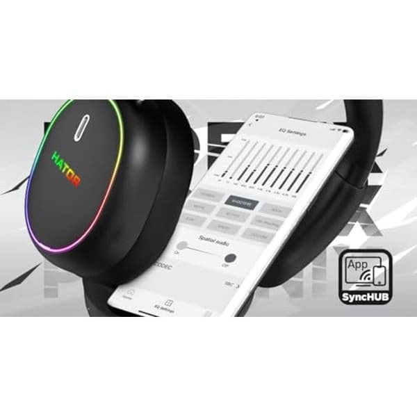 Gaming Headset - HATOR - Phoenix 2 Wireless - ANC/ENC - Spatial ljud - 45h batteritid