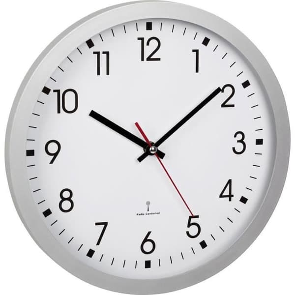 Vægur - TFA - Model 60.3522.02 - Diameter 30 cm - Farve sølv og hvid - Indendørs