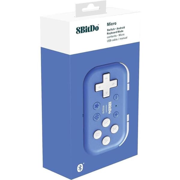 8bitdo Mini-controller bluetooth blå för Nintendo Switch & Raspberry Pi