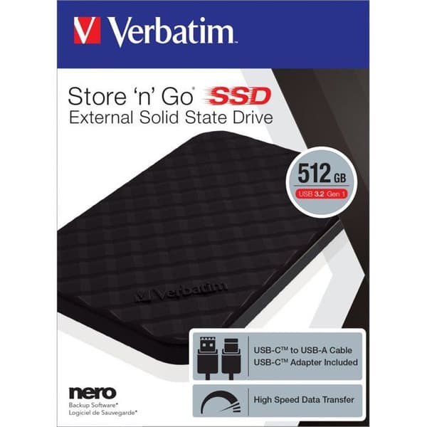 Extern SSD - Verbatim - Store'N'Go - 512 Go - 2.5" - USB 3.0