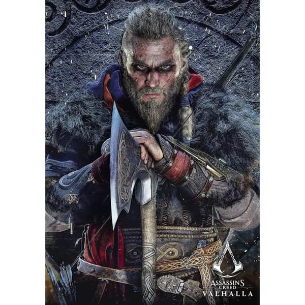 1000 bitars pussel - Ubisoft - Assassins Creed Valhalla Eivor - Vit