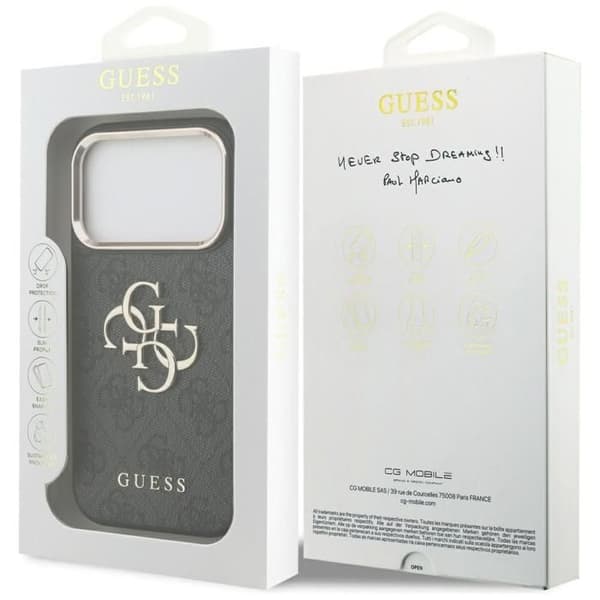 Guess Big 4G Classic Logo Cover til iPhone 17 Pro 6.3" Sort Guld