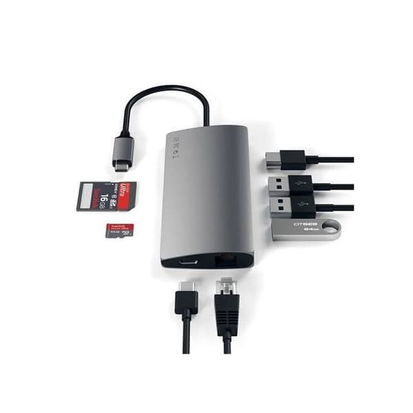 Satechi USB Hub 8 IN 1 USB-C HUB SIDERAL GRÅ