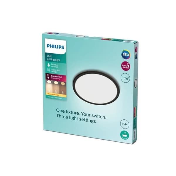 LED-loftlampe - PHILIPS HUE - Superslank - Rund - Farve Sort