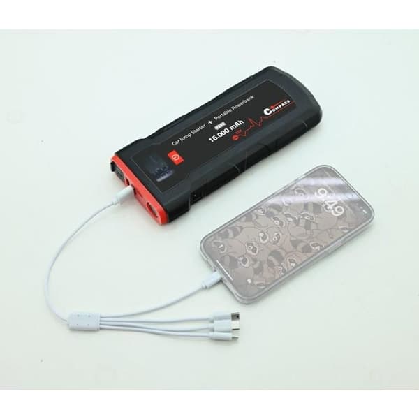 Compass Powerbank med Smart Jump Starter, 16.000 mAh, 2000 A