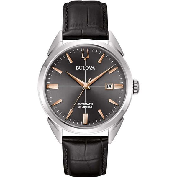 Ur - Stål, Sort Læder - Bulova - 96B422