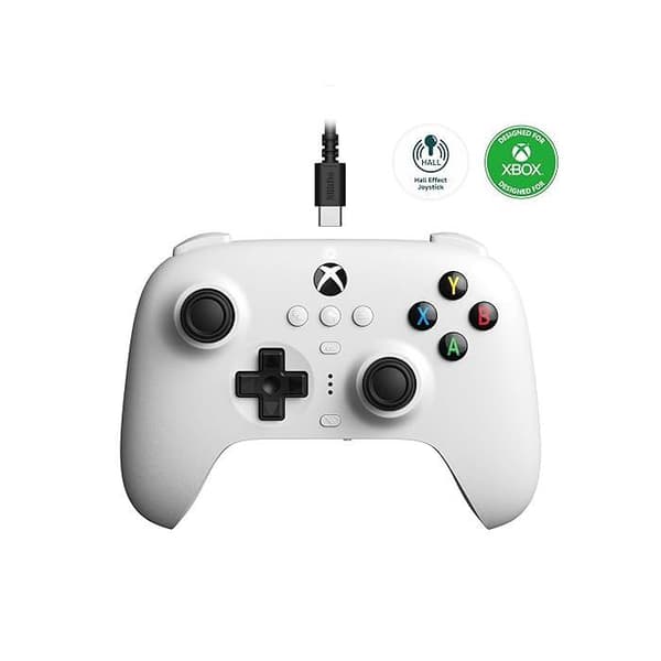 Spilcontroller - 8BITDO - 8BitDo Ultimate Wired Controller - Kablet - Hvid - Vibration