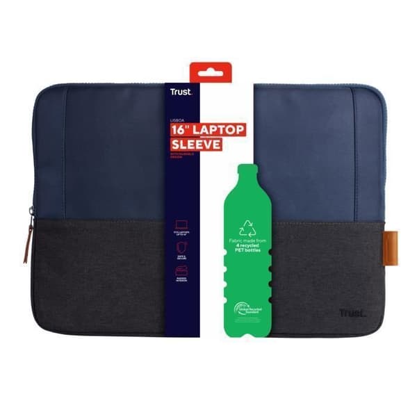Computertaske - TRUST - Lisboa - Genanvendt - Holdbar - 16 tommer - Blå