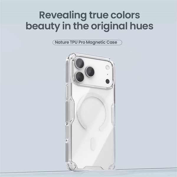 Cover til iPhone 17 Pro Max - TPU+PC, Transparent, MagSafe Cover