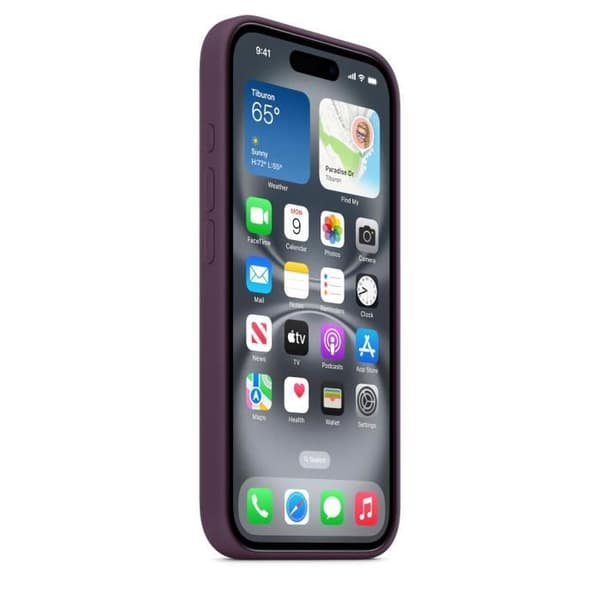 APPLE iPhone 16 - Silikonfodral med MagSafe - Plommon