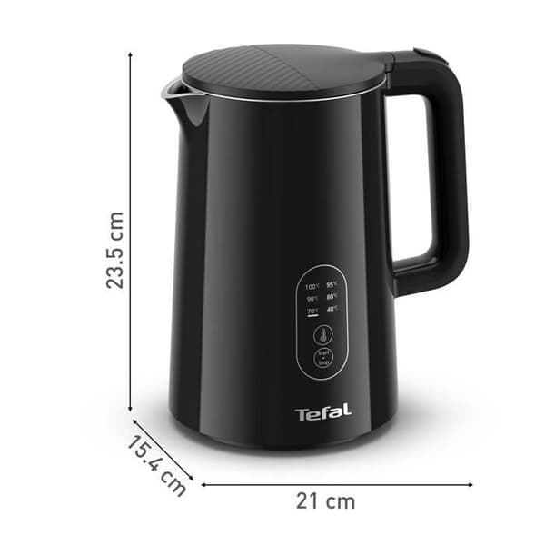 Tefal Thermo Protect Control, Elektrisk kedel, Rustfrit stål, 1,5 L, KO6518E0