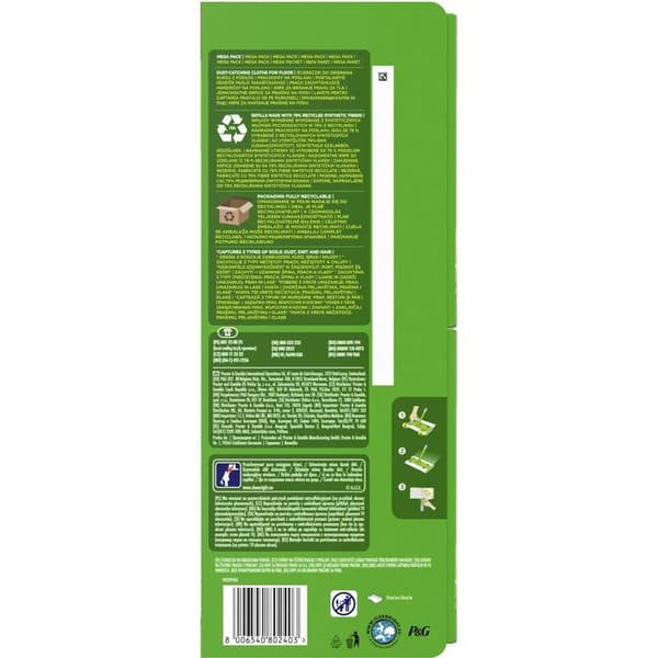 Swiffer golvmopp ersättningstorkar, 72 st