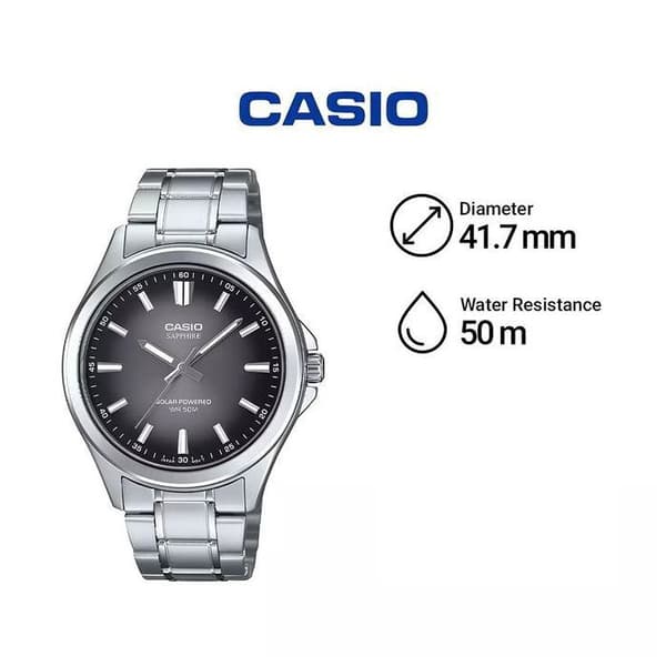 Ur - CASIO - MTS-RS100D-1ADF - Solenergi - Safirglas - Rustfrit stål