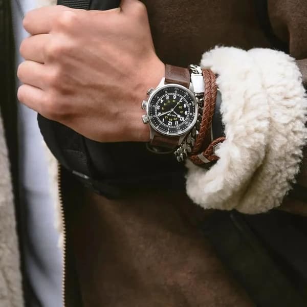 Ur - BULOVA - 96A245 - Mekanisk - Sort - Brun Læder