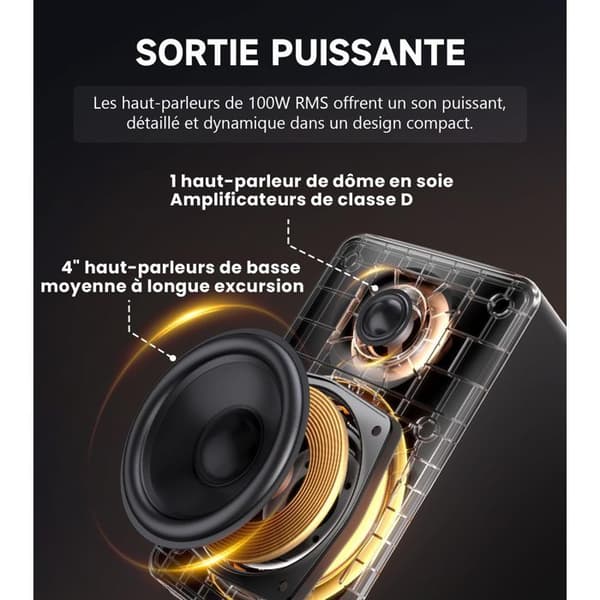 Computerhøjttalere - EDIFIER - M90 - 100W RMS - Bluetooth 6.0 LDAC - HDMI eARC / USB-C