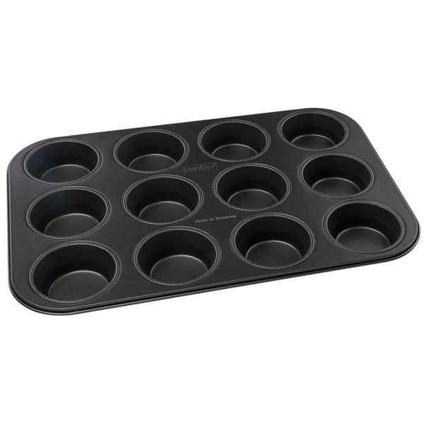 Muffinform - ZENKER - 12 forme - Rustfrit stål - Teflonbelægning - Sort