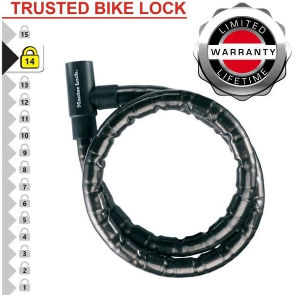 Antivol Moto - MASTER LOCK - Ledet kabel 2m - Diameter 20mm - Blå