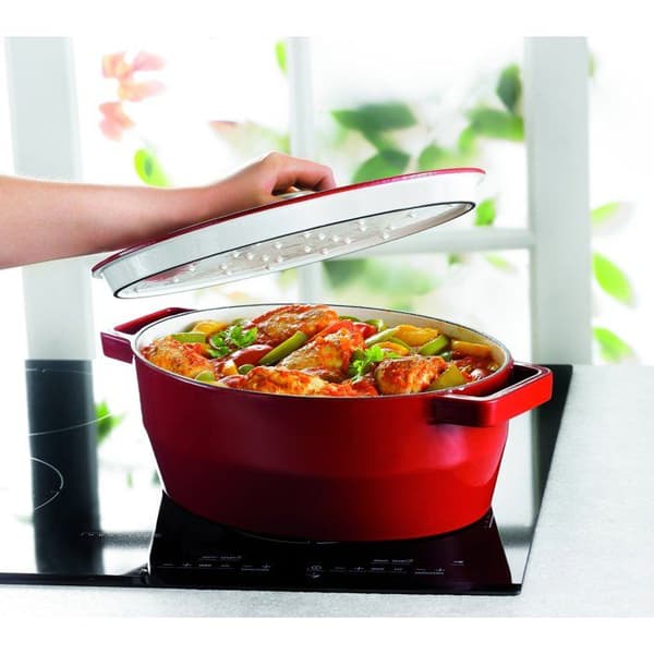 Oval cocotte - PYREX - Slow Cook - 33 cm - Röd