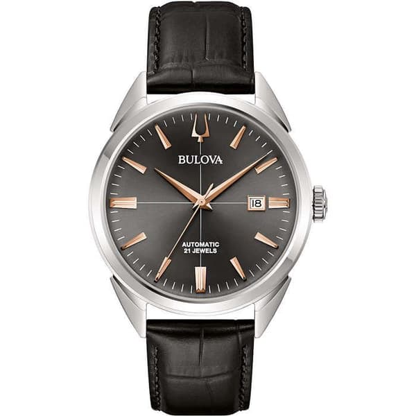 Ur - Stål, Sort Læder - Bulova - 96B422
